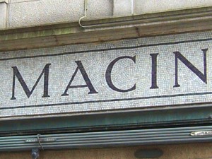 Detail of mosaic fascia, Esslemont & Macintosh, Aberdeen