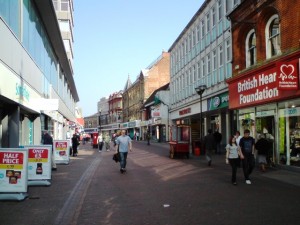 Looking towards the Co-op / Vergo / unnamed store in Carr Street, Ipswich. Photograph by Tim Marchant