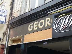 Fascia of former George Rye store, Newcastle