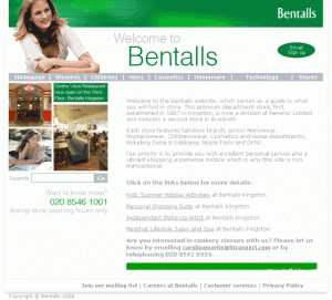 Bentalls website