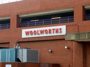 Old Woolworths sign at the back of Waremart in Middlesbrough