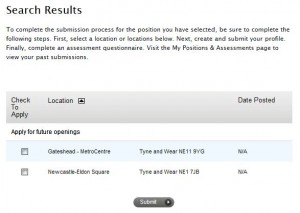 Screenshot of Jobs at Apple website (21 May 2010)