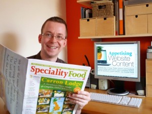 Graham with Speciality Food magazine. Photograph by Graham Soult