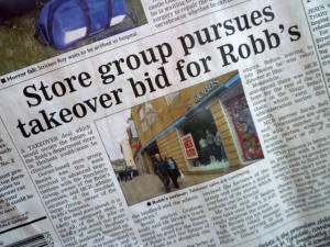 Coverage in the Hexham Courant, 28 May 2010. Photograph by Graham Soult