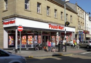 Pound-Mart's Cupar store (now Alworths), prior to closure. Photograph courtesy of Pound-Mart