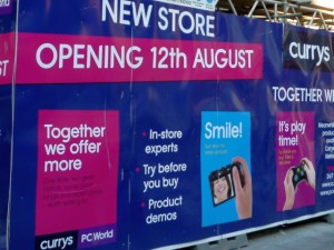 Upcoming PC World and Currys store in Northumberland Street, Newcastle (17 Jun 2010). Photograph by Graham Soult