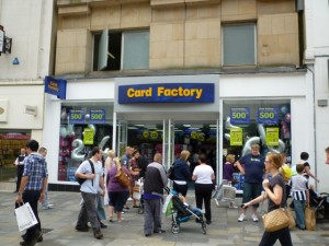 Card Factory, Northumberland Street, Newcastle (24 Jul 2010). Photograph by Graham Soult