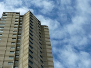 Owen Luder's Dunston Rocket tower block, also in Gateshead (11 April 2010). Photograph by Graham Soult