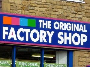 Original Factory Shop fascia. Photograph by Graham Soult