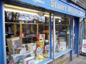 Stuart Wiggins electricals shop, Rothbury (13 February 2010). Photograph by Graham Soult
