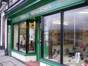 Thomas Rogerson shoe shop, Rothbury (13 February 2010). Photograph by Graham Soult