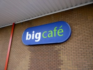 Big Cafe sign at Stockton's former Big W (31 Jul 2010). Photograph by Graham Soult