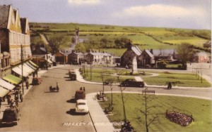1950s postcard of Crook Market Place