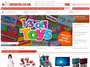 Screenshot of Shop Direct's Woolworths.co.uk site (2 Nov 2010)