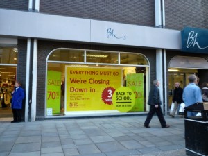 Closing down sale at BHS Newcastle (14 Jan 2011). Photograph by Graham Soult