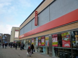 Former Woolworths (now TJ Hughes), Westfield Derby (23 Dec 2010). Photograph by Graham Soult