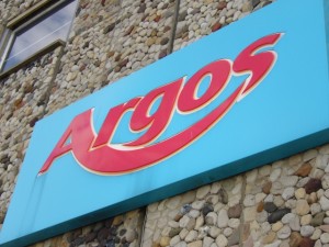 Old Argos logo, Sunderland (7 Sep 2009). Photograph by Graham Soult