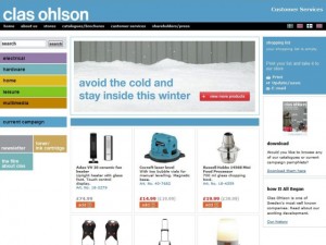 Screenshot of Clas Ohlson website (9 Feb 2011)