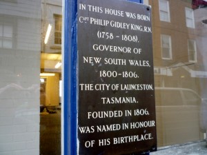Commemorative plaque, 5-7 Southgate Street, Launceston (21 Feb 2011). Photograph by Graham Soult