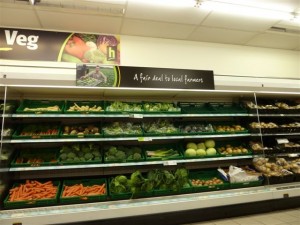 Fresh produce in Haldanes store (28 Apr 2011). Photograph by Bryan Roberts