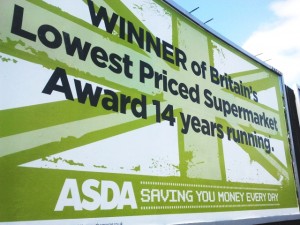 Asda billboard, Gateshead (26 Jun 2011). Photograph by Graham Soult