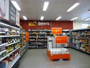 Beers and wines, Asda Supermarket, Gateshead (8 Aug 2011). Photograph by Graham Soult