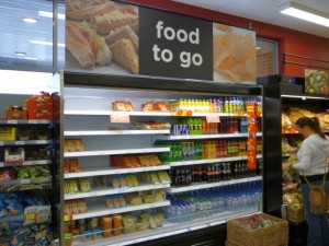 'Food to Go' section, Asda Supermarket, Gateshead (8 Aug 2011). Photograph by Graham Soult