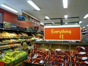Fruit and veg section, Asda Supermarket, Gateshead (8 Aug 2011). Photograph by Graham Soult
