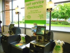 Self-service checkouts, Asda Supermarket, Gateshead (8 Aug 2011). Photograph by Graham Soult