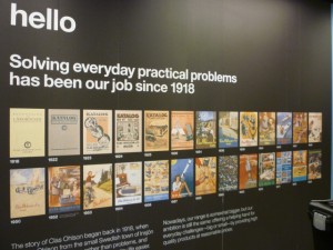 Catalogues wall, Clas Ohlson, Newcastle (23 Aug 2011). Photograph by Graham Soult