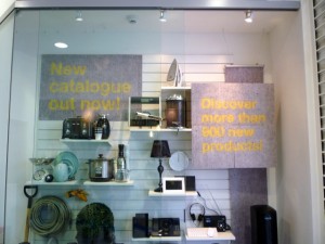 Display window, Clas Ohlson, Newcastle (23 Aug 2011). Photograph by Graham Soult
