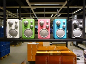 Radios, Clas Ohlson, Newcastle (23 Aug 2011). Photograph by Graham Soult