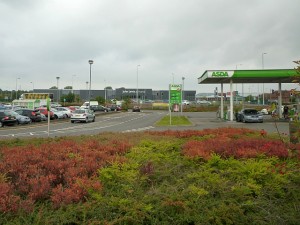 Tamworth's John Lewis dominates the view from the nearby Asda (3 Sep 2011). Photograph by Graham Soult