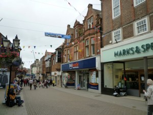 Dorchester's busy South Street (8 Sep 2011). Photograph by Graham Soult