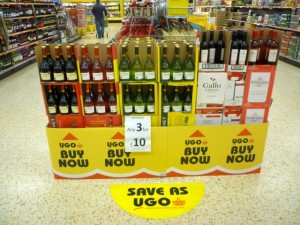 Wine offer display at Eton Street (11 Oct 2011). Photograph by Graham Soult