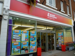 Poundstretcher (formerly Woolworths and Alworths), Tiverton (9 Sep 2011). Photograph by Graham Soult