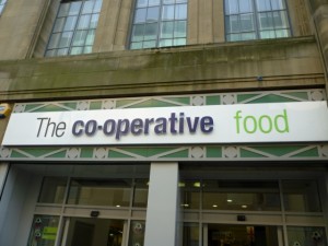 New Co-operative Food signage (20 May 2010). Photograph by Grahma Soult