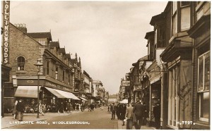 1940s Valentine postcard of Woolworths at 51-67 Linthorpe Road, Middlesbrough
