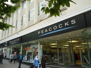 Peacocks in Sheffield - now closed (18 Aug 2011). Photograph by Graham Soult