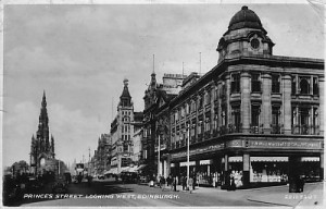 A closer-up 1930s postcard view of Woolworths, Princes Street, Edinburgh