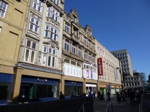 Monument Mall's Blackett Street frontage (30 Mar 2012). Photograph by Graham Soult
