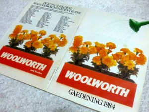 Woolworths gardening catalogue 1984. Photograph by Graham Soult