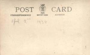 Back of postcard of unknown Woolworths shopfront, 2 April 1938