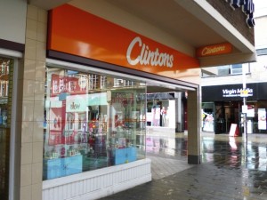 Clinton Cards, St Helens (10 May 2012). Photograph by Graham Soult