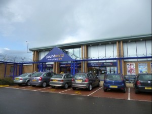Dual-fascia Poundworld and Discount UK in Cramlington (21 Apr 2012). Photograph by Graham Soult