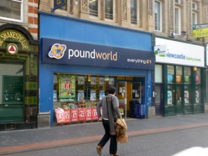 Established Poundworld store in Linthorpe Road, Middlesbrough (7 Mar 2012). Photograph by Graham Soult