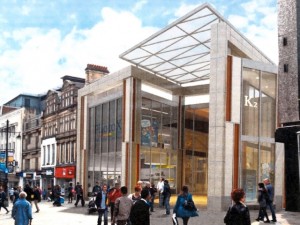 Leslie Jones Architecture's render of Eldon Square's Northumberland Street entrance