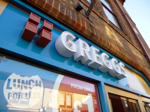 Greggs shop in Crook (27 Mar 2012). Photograph by Graham Soult