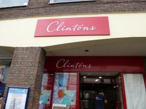 New Clintons store, Stowmarket (2 Aug 2012). Photograph by Graham Soult