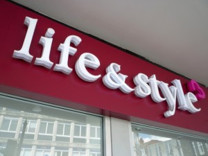 Life & Style fascia, Reading (19 Aug 2011). Photograph by Graham Soult